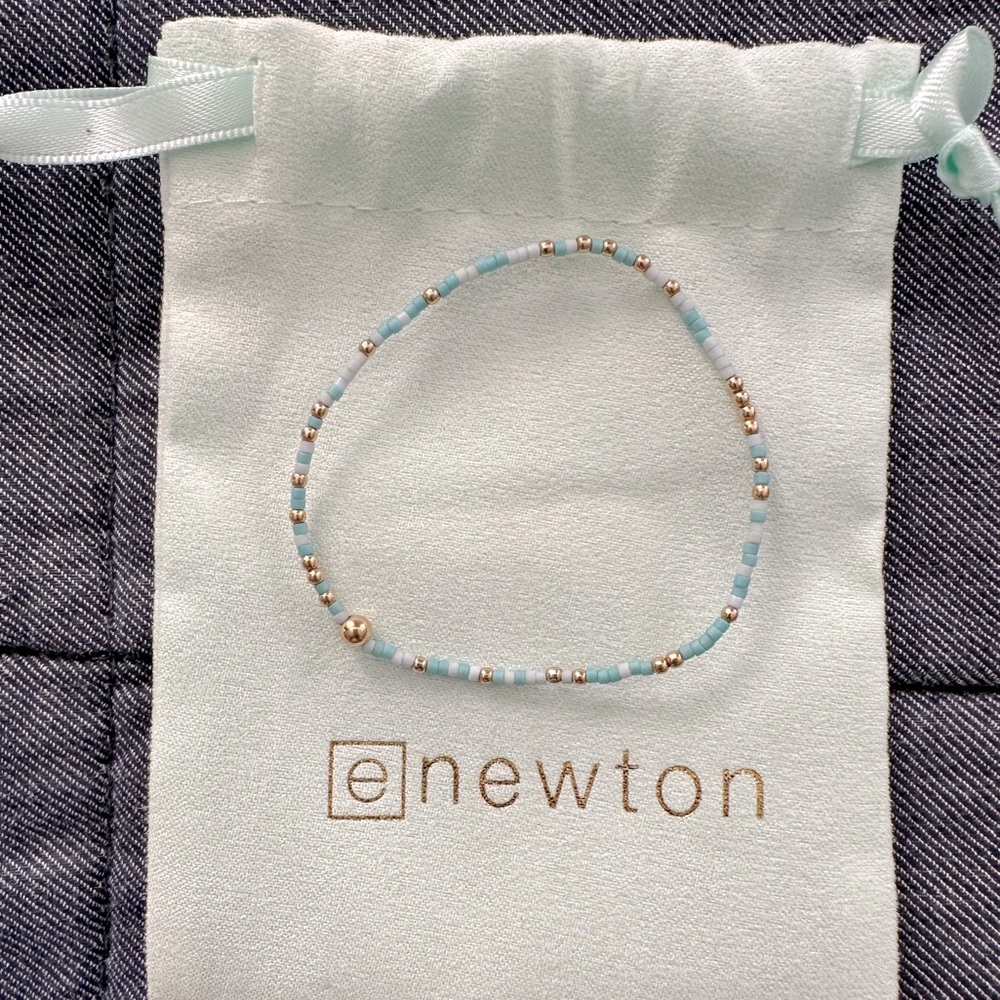 Authentic Enewton Hope Unwritten Gold/Light Blue Beaded Bracelet
